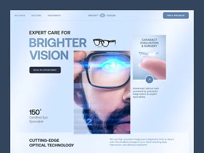 Bright Vision - Eyecare Clinic website| Header Exploration best design agency clinic clinic website eye care eyecare clinic header design header section healthcare ui healthcare website hospital website medical web design seative ui ui design ux website website design
