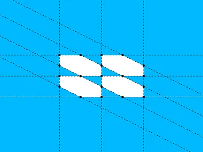 Logo grid for Interform architect blocks bold logo bolt icon branding concept grid idea industrial letter b logo logo grid logomark minimal modern monogram real estate shapes symbol thunder icon