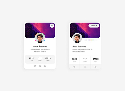 Profile Card UI Concept ! apple cards dailyui graphic design insta ios product profile ui user ux web white