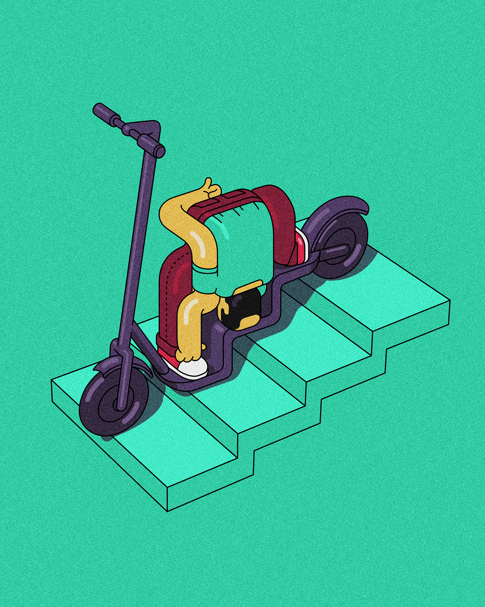 Stairscooter fold illustration scooter street vector