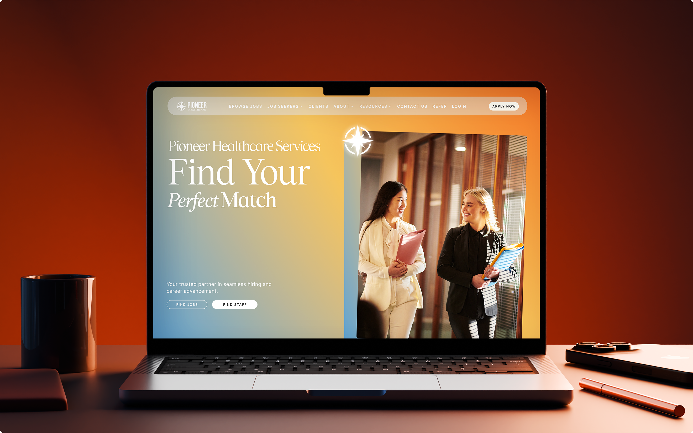 Logo for Pioneer Healthcare Services branding design graphic design illustration logo ui ux vector web design website development