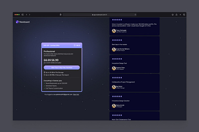 Free Trial - Dark Mode pricing ui ux
