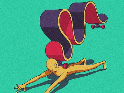 skate swap editorial funny illustration line art skate skateboard skater surrealism vector