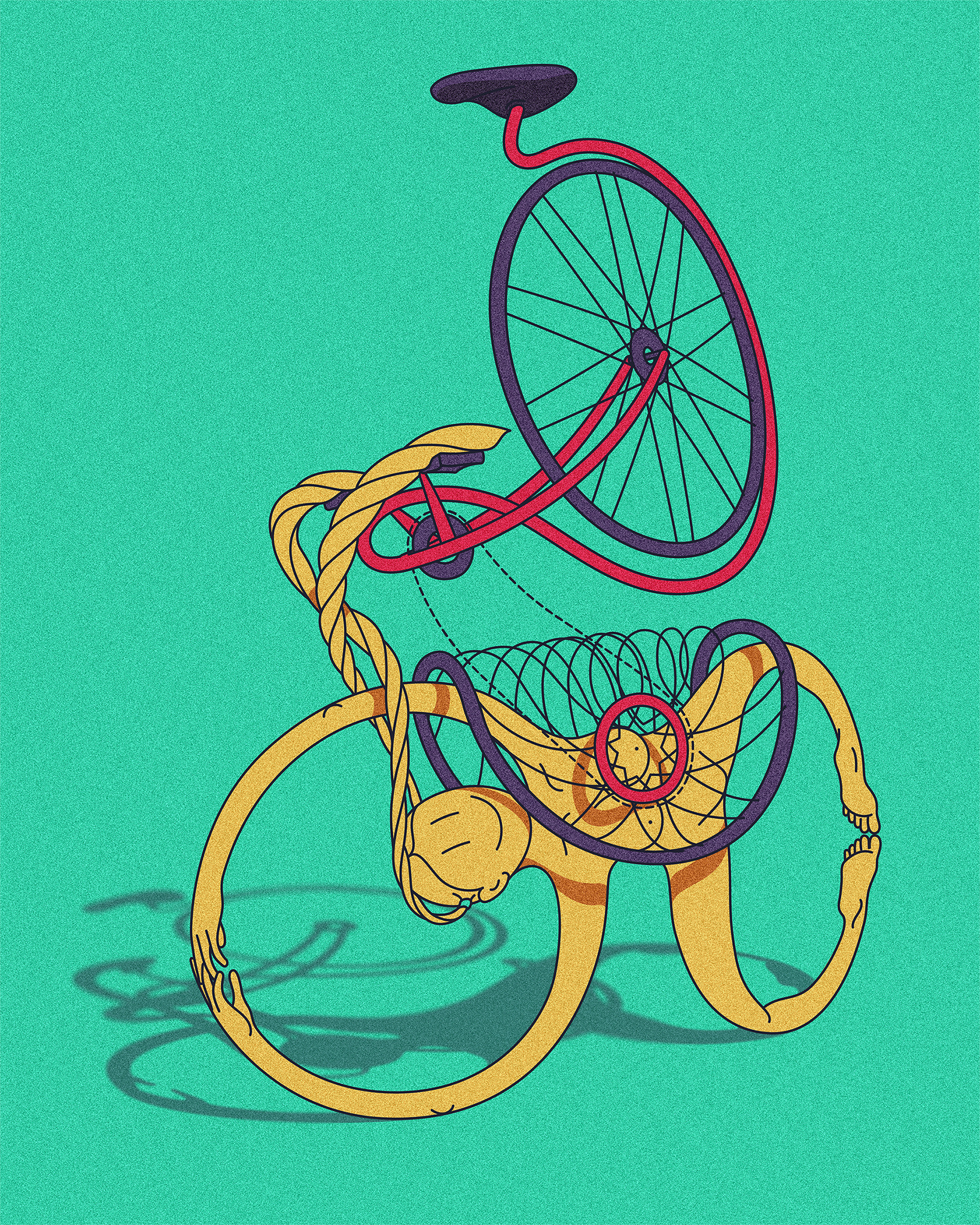 bike swap bicycle editorial illsuatration street surreal surrealism vector