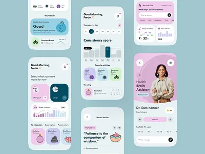 Mental Health & Brain Assistant App app app design design doctor health health app healthcare healthcare app medical medicine mobile mobile app ui ux