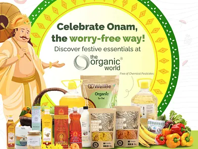 Instagram post for The Organic World graphic design instagram onam promotion social media