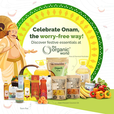 Instagram post for The Organic World graphic design instagram onam promotion social media