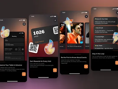 Lounge Bar Onboarding app app design dark mode hookah interaction design ios lounge bar mobile app onboarding product design shisha ui uxui