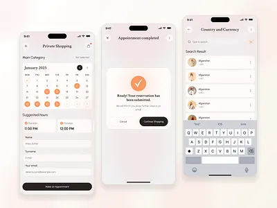 Shopping App – Appointment & Booking UI app design e commerce ecommerce ecommerce app fashion app ios app mobile app online shop online shoppin online store sale shop shop store shopify shopping shopping app shopping cart ui ux