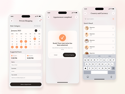 Shopping App – Appointment & Booking UI app design e commerce ecommerce ecommerce app fashion app ios app mobile app online shop online shoppin online store sale shop shop store shopify shopping shopping app shopping cart ui ux
