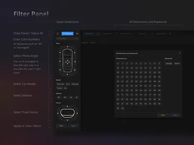 Filter Panel presentation design product design ui