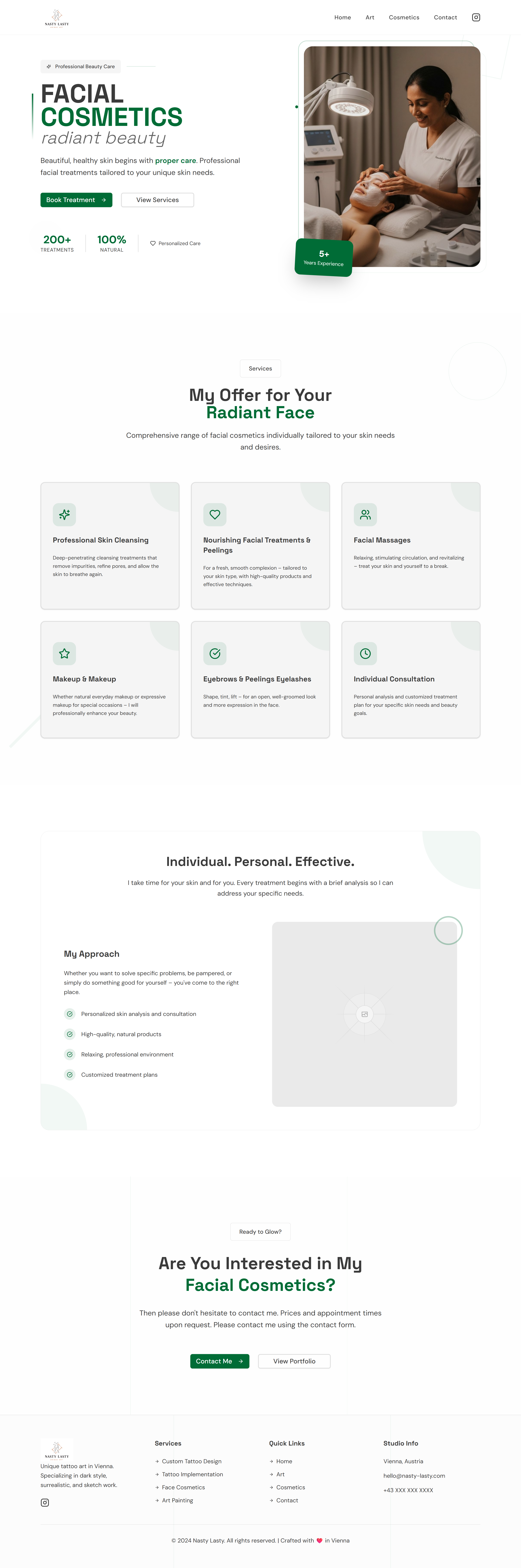 Skin Care Website Light Theme cosmetics facial figma green ui ux web design website website design