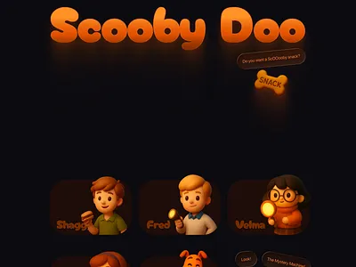 Scooby-Doo / web-design shot 3d 3d characters cartoon style characters design graphic design halloween landing page one page one shot scooby doo shot ui web design