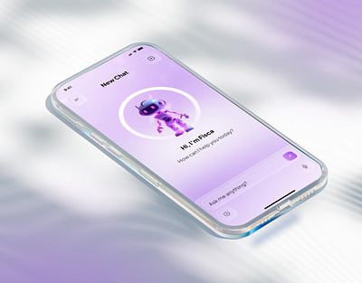 AI ChatBot App ai chatbot ai chatbot ap app app design bot chat design glass mobile mobile app design