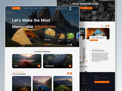 Camping stuff Website camping camping stuff climbing minimal mountain mountain stuff store trend ui ui design web design