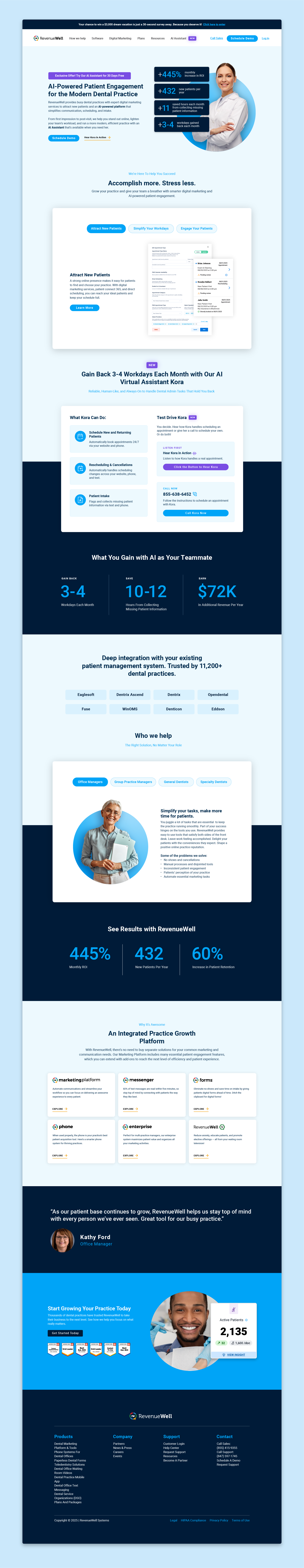 RevenueWell Homepage branding dental dental marketing dental software design graphic design homepage layout design logo typography ui ux web design website