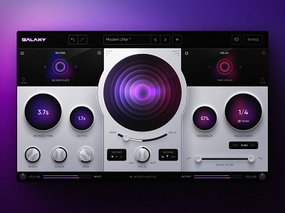 Nuro Audio Galaxy app audio delay design galaxy music plugin product reverb skeumorphic ui ux
