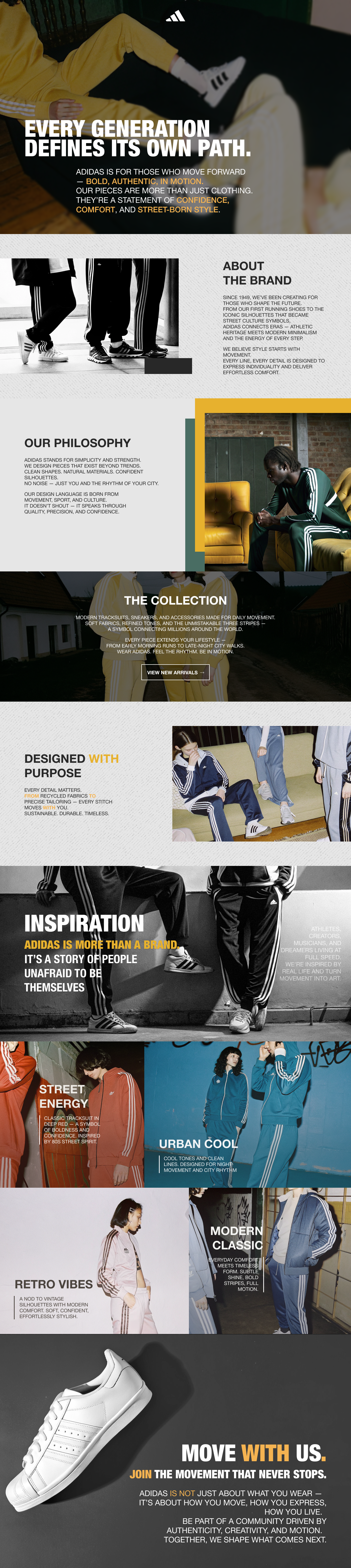 Adidas: Every Generation Defines Its Own Path branding graphic design motion graphics ui