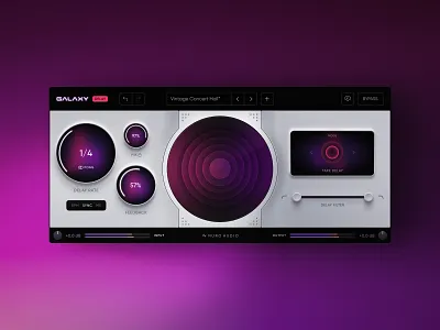 Nuro Audio Galaxy Delay app audio delay design galaxy music plugin product skeumorphic ui ux