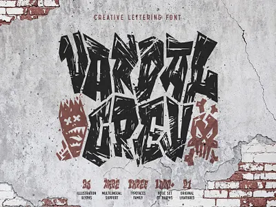 Vandal Crew — Creative Lettering Font alphabet branding design font graffiti graphic design illustration lettering punk type typeface typography
