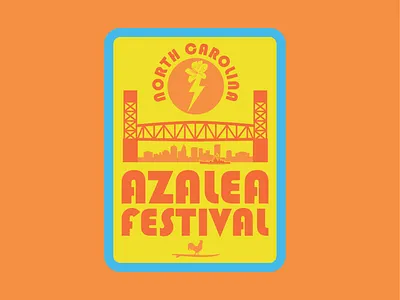 Azalea Festival Merch Design apparel design azalea beach and barn bridge festival merch north carolina poster retro
