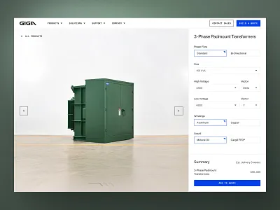Giga Energy Builder builder clean design electrical energy giga modern technical transformer ui ux website