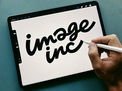 image inc ai app calligraphy custom flow graphic design iconic idenitity imageince lettering logo process procreate sketch smart strong type wordmark