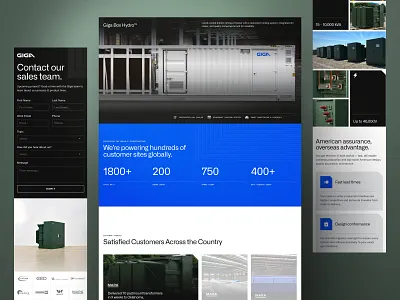 Giga Energy Website clean design desktop electrical energy giga mobile modern technical transformer ui website