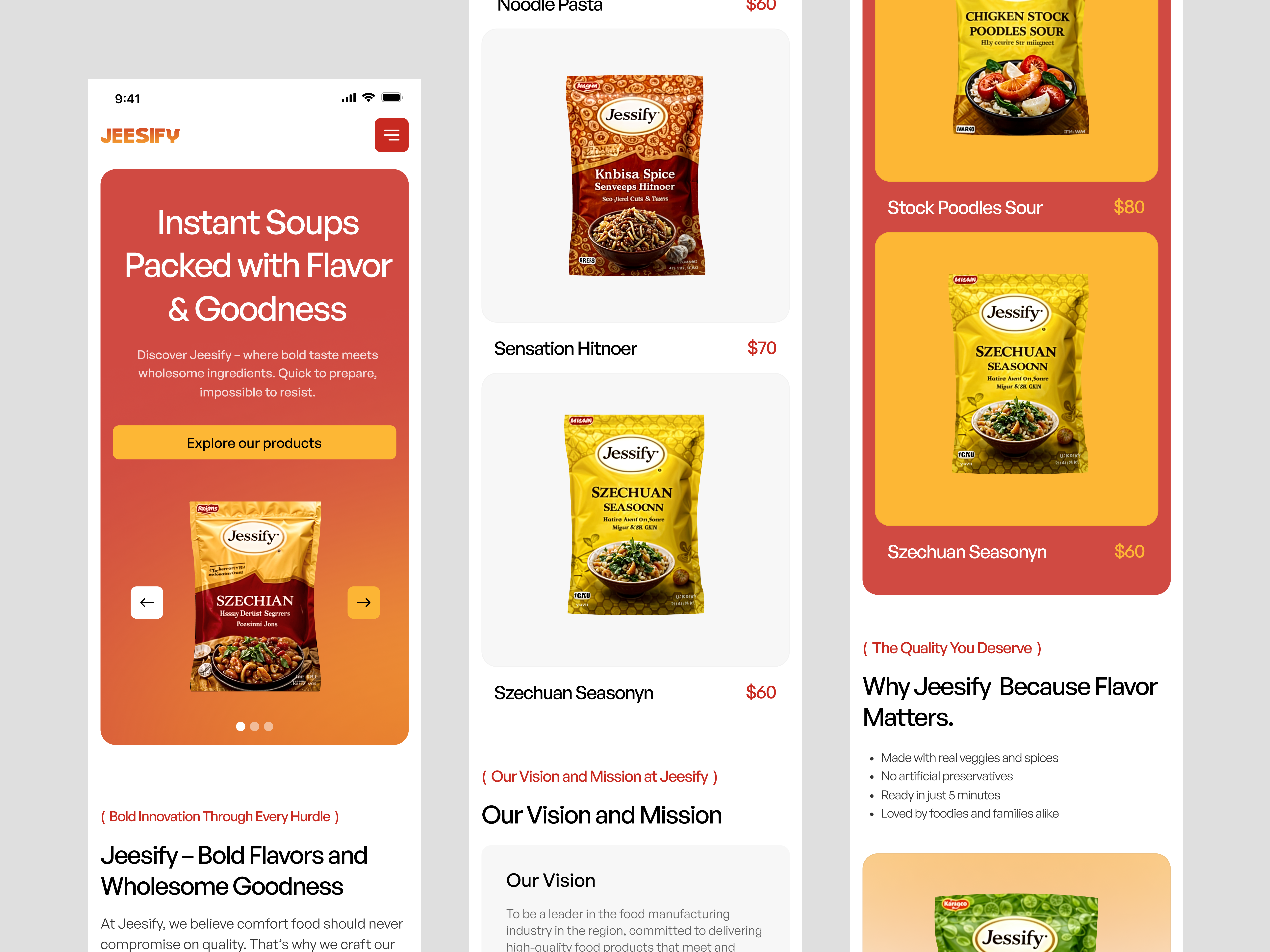Jeesify Responsive branding clen eat food foodweb mobile ui modern rakibul islam joy responsive resturant ui ux visual design website