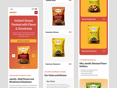 Jeesify Responsive branding clen eat food foodweb mobile ui modern rakibul islam joy responsive resturant ui ux visual design website