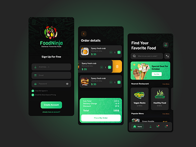 Restaurant App branding card daily ui design graphic design ideas illustration logo mob mobile app ui vector