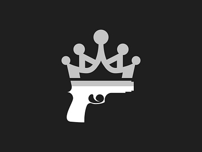 Crown Pistol for Gun Shop Logo Design brand branding crown crown pistol logo design gun gun shop logo gun store king gun king war logo logo collection logomark pistol shop