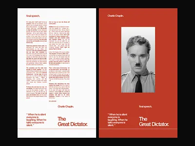 Final speech charlie chaplin design editorial layout the great dictator type typo typography