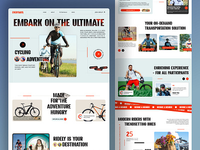 Cycling Adventure Landing Page bicycle bike biker challenge cycling cycling adventure cyclist editorial fitness health landing page layout minimal motorcycle mountain bike ride sports ui webdesign website