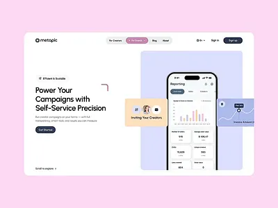 Metapic - Brands Page artists blogger brands page campaigns collaboration content creator digital creator influencer influencer marketing influencer marketplace influencer platform influencer website instagram marketplace for influencer saas website social media influencer social network tiktok website design youtuber