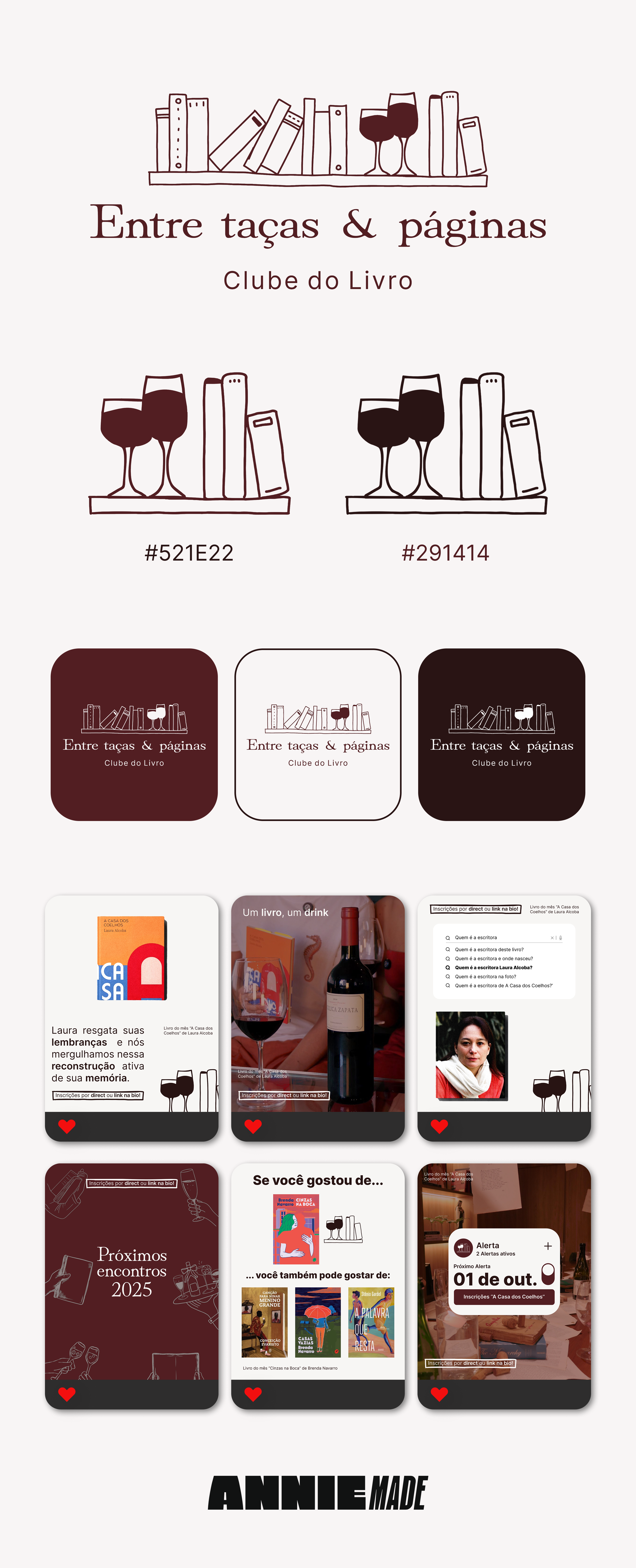 Identidade Visual | Branding - Entre Taças e Páginas brand identity branding custom graphics design design de posts graphic design identidade visual idv logo logotipo posts visual identity