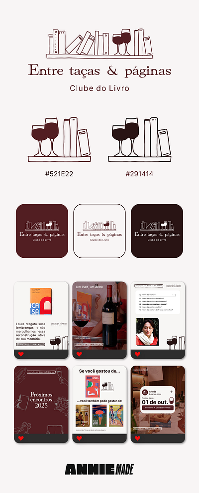 Identidade Visual | Branding - Entre Taças e Páginas brand identity branding custom graphics design design de posts graphic design identidade visual idv logo logotipo posts visual identity