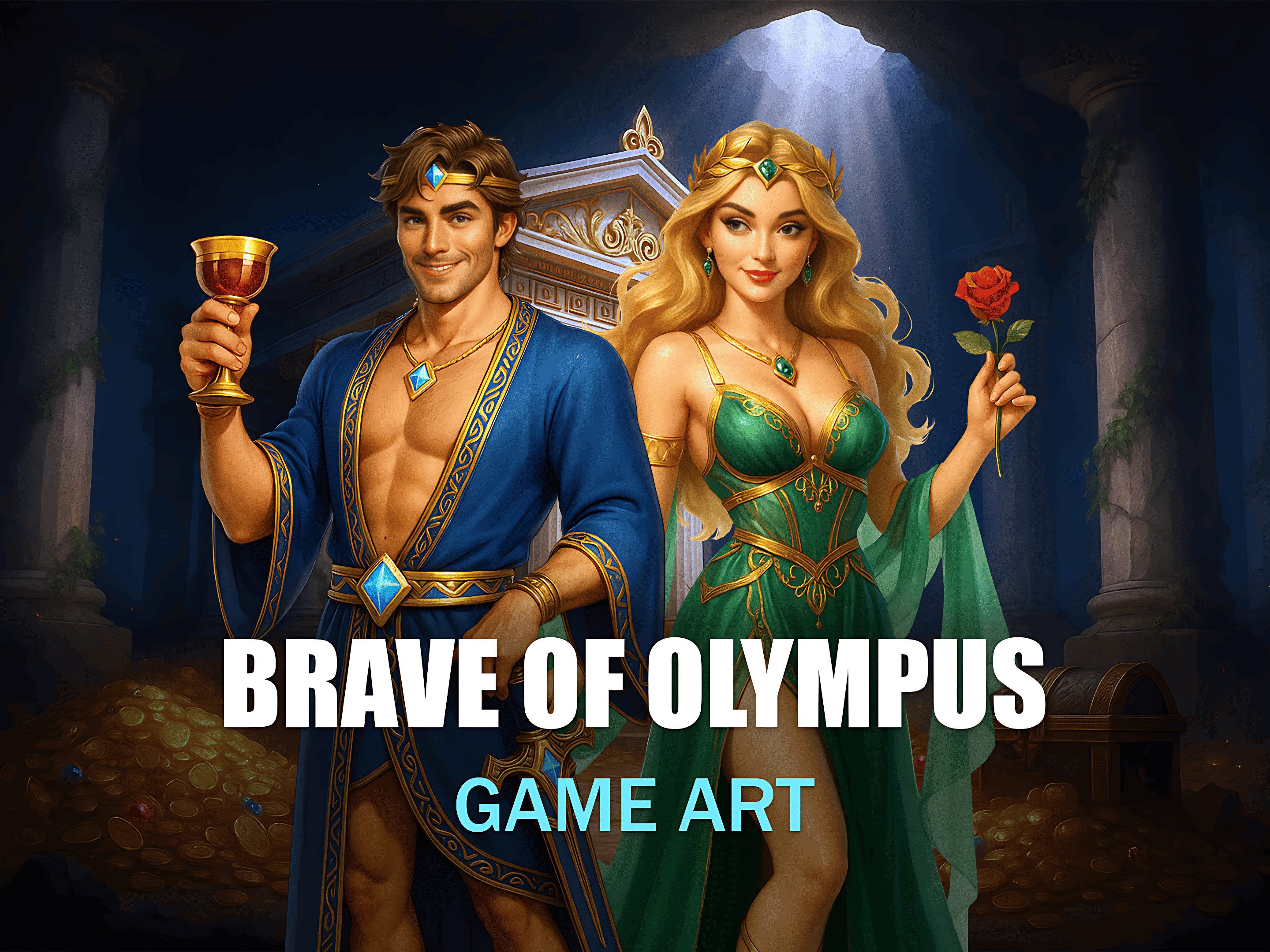 BRAVE OF OLYMPUS Game Art 3d animation app branding casino design gambling game design gaming graphic design illustration logo motion graphics slot design slots typography ui ux vector web