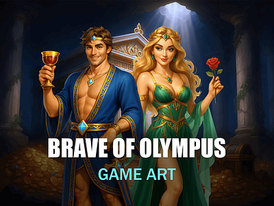 BRAVE OF OLYMPUS Game Art 3d animation app branding casino design gambling game design gaming graphic design illustration logo motion graphics slot design slots typography ui ux vector web