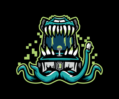 Quarter Eater arcade arcadecabinet creature illustration monster pixel pixels retro retrogames vector videogame