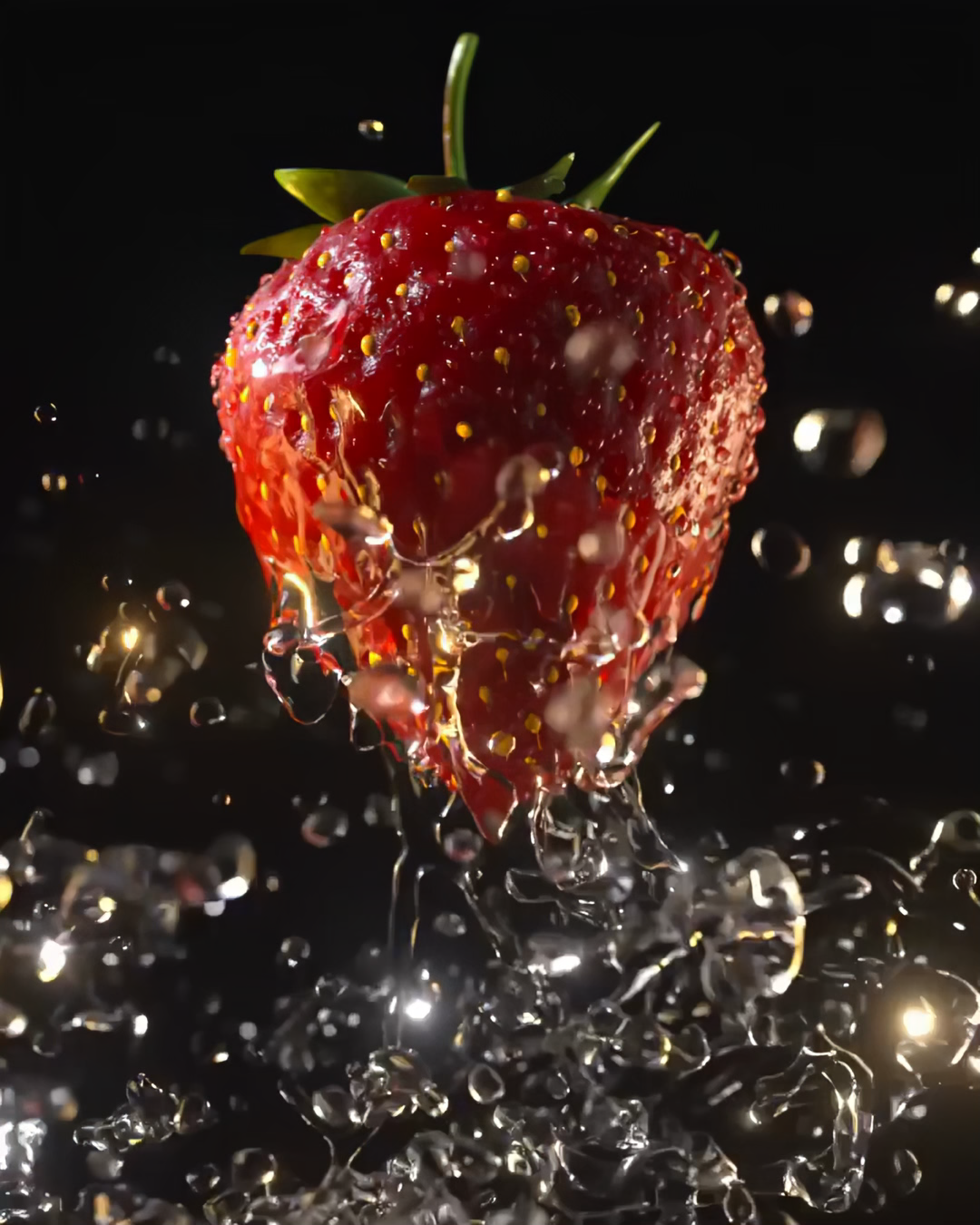 Example of Splash Strawberry Animated