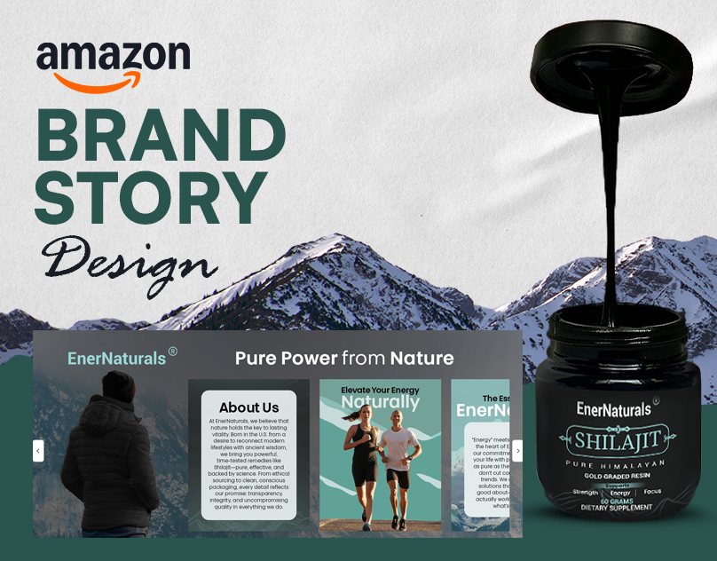Amazon Brand Story// Shilajit Resin Supplement amazon amazonbrandstory branding brandstory design graphic design graphicdesign listingimages photoshop