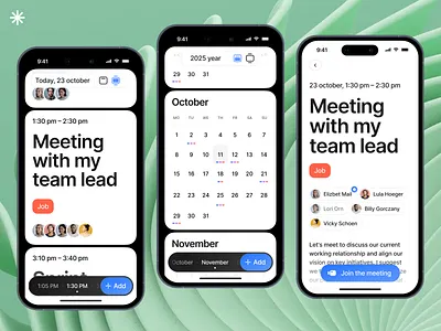 Calendar mobile app app calendar concept meet meeting mobile product design ui ux