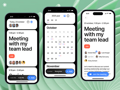 Calendar mobile app app calendar concept meet meeting mobile product design ui ux
