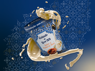 Ice Cream Packaging Design - Pastel de Nata Liquor 3d design graphic design packaging product