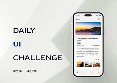 Daily UI · Challenge 35: Blog Post blog post dailyui design ui