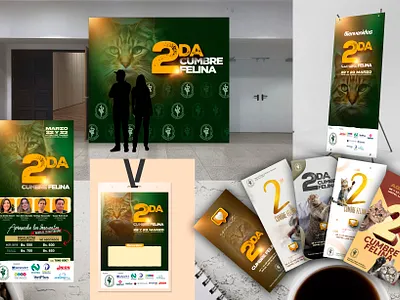 Cumbre Felina – 2da Versión (COMVETCRUZ) afiche banner comvetcruz credencial diseño gráfico identidad visual línea gráfica rrss