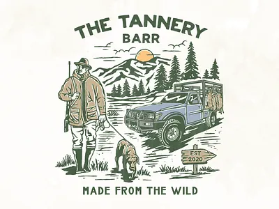 The Tannery Bar Tshirt Design apparel clothing deerhunter design fishing graphic design huntinglifestyle huntingwithdog illustration logo nature outdoor outdoorclothing tshirtdesign vintagedesgin wildlife