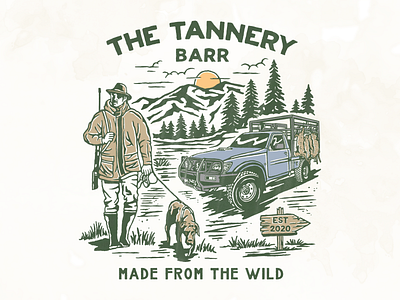 The Tannery Bar Tshirt Design apparel clothing deerhunter design fishing graphic design huntinglifestyle huntingwithdog illustration logo nature outdoor outdoorclothing tshirtdesign vintagedesgin wildlife