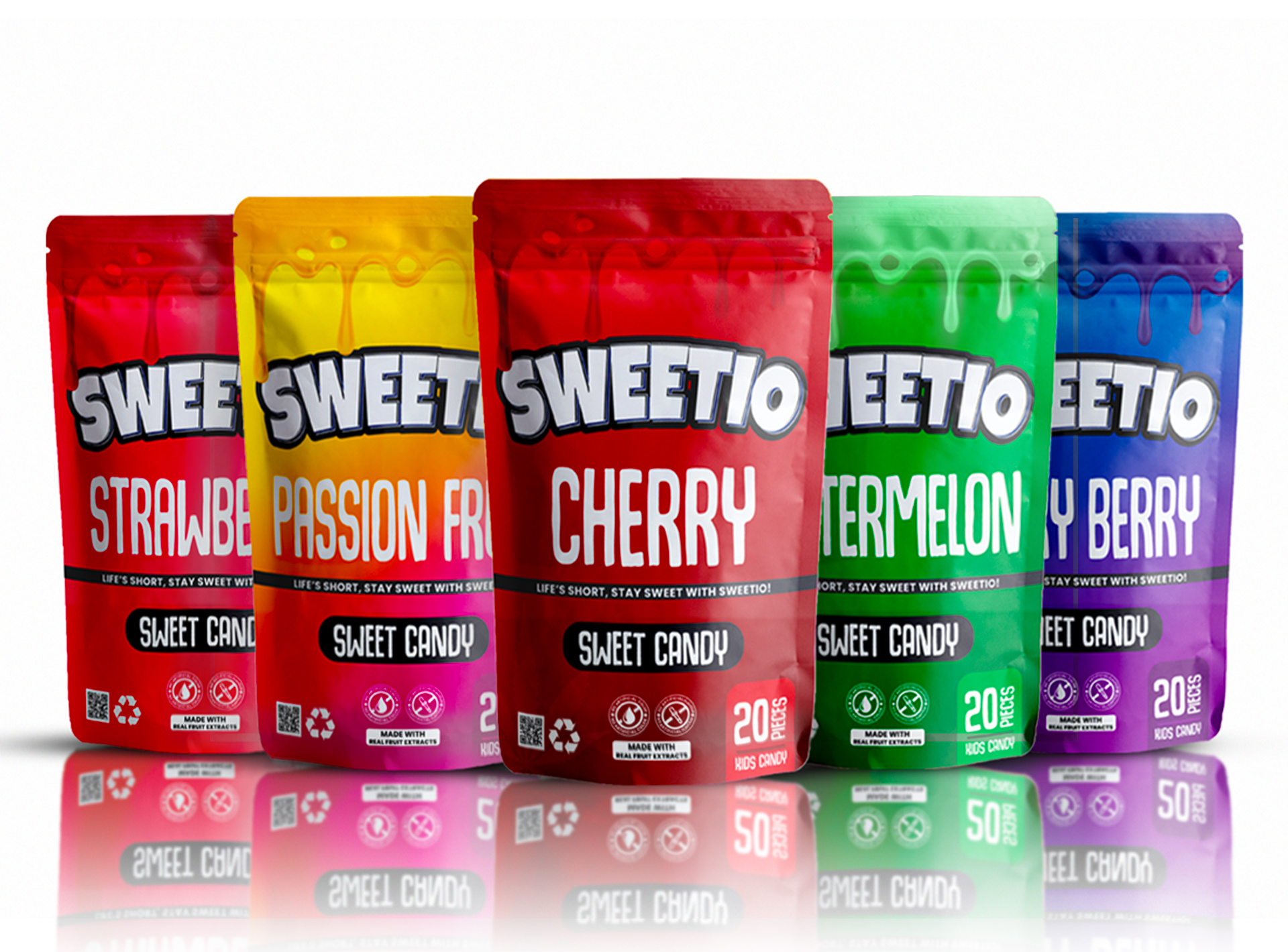 Sweetio Candy Pouch Packaging & Label Design attractive pouch candy candy label candy label design candy packaging candy packaging design chocolate label chocolate label design chocolate packaging chocolate packaging design food packaging label design packaging design pouch pouch design pouch label pouch label design pouch packaging pouch packaging design product label